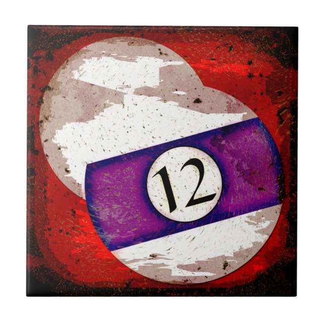 BILLIARDS BALL NUMBER 12 TILE (Front)