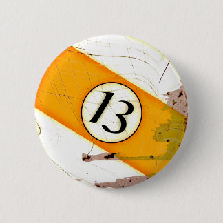 BILLIARDS BALL NUMBER 13 6 CM ROUND BADGE