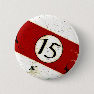 BILLIARDS BALL NUMBER 15 6 CM ROUND BADGE