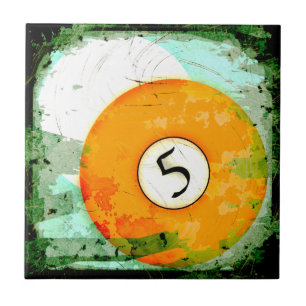 BILLIARDS BALL NUMBER 5 TILE