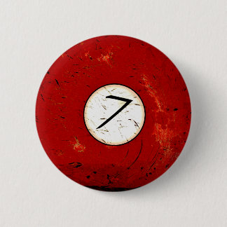 BILLIARDS BALL NUMBER 7 6 CM ROUND BADGE