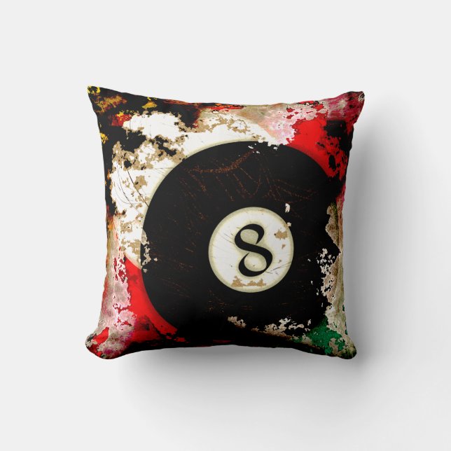 BILLIARDS BALL NUMBER 8 CUSHION (Front)