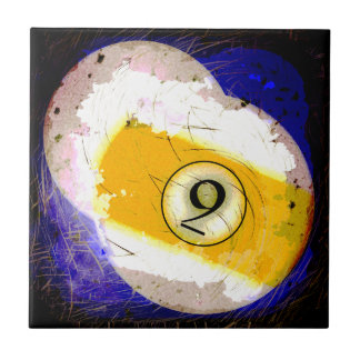 BILLIARDS BALL NUMBER 9 TILE