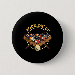 Billiards Ball Rack Stick Cue Billiard Player Snoo 6 Cm Round Badge
