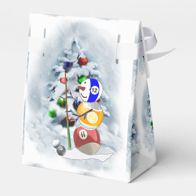 Billiards Ball Snowman Christmas Favour Box (Back Side)