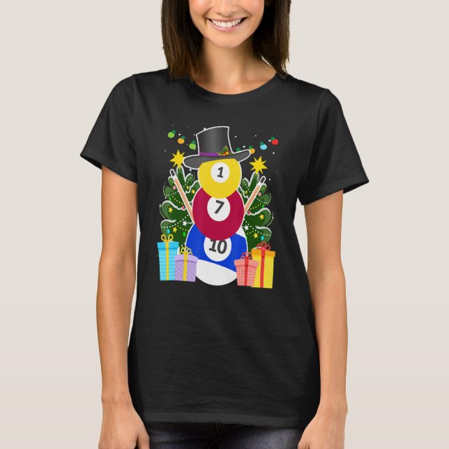 Billiards balls billiards snowman billiards Billia T-Shirt (Front)