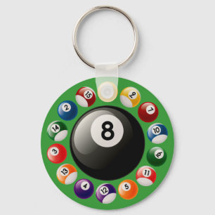 BILLIARDS BALLS KEY RING