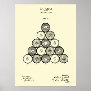 Billiards Balls Patent Wall art PRint #1