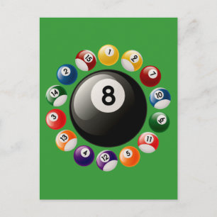 BILLIARDS BALLS POSTCARD