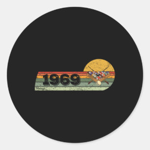 Billiards Billiard-gamer Vintage 1969 Birthday Poo Classic Round Sticker
