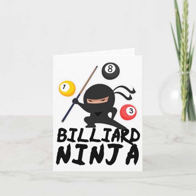 Billiards Billiard Ninja Pool Player 8 Funny  Card (Front)
