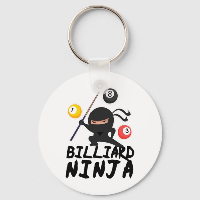 Billiards Billiard Ninja Pool Player 8 Funny  Key Ring (Front)