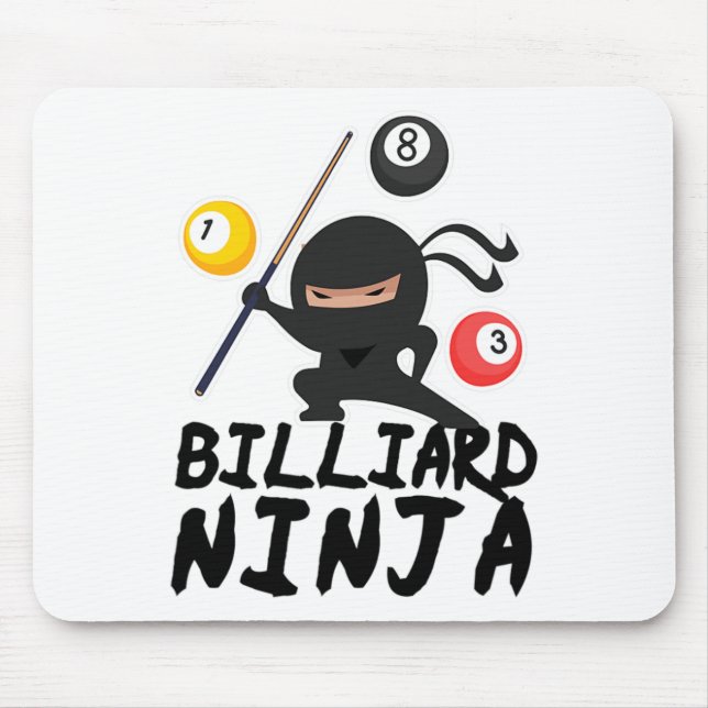 Billiards Billiard Ninja Pool Player 8 Funny  Mouse Mat (Front)