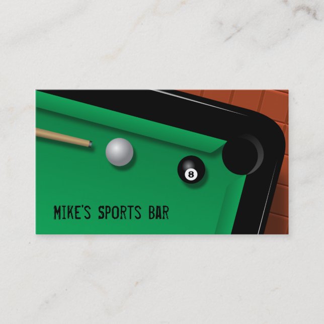 Billiards Business Card (Front)