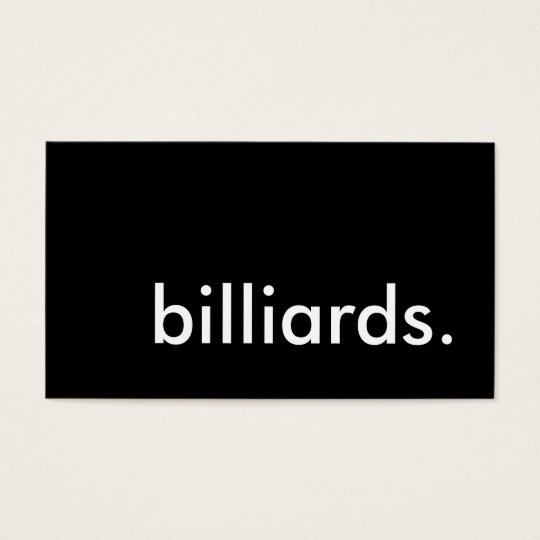 billiards. business card