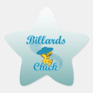 Billiards Chick #3 Star Sticker