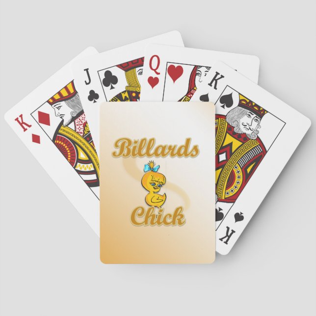 Billiards Chick Playing Cards (Back)