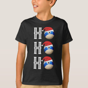 Billiards Christmas Santa Hat Pool Hall Party Gift T-Shirt