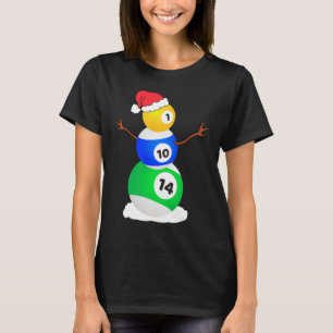 Billiards Christmas Snowman Shirt Pool Player Chri