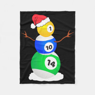 Billiards Christmas Snowman Shirt Pool Player Chri Fleece Blanket