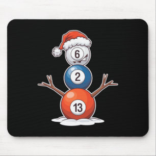 Billiards Christmas Snowman With Pool Table Mouse Mat