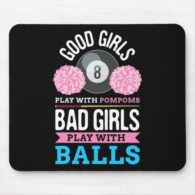 Billiards Cue Sport Game Pool Billiard Player Gift Mouse Mat (Front)
