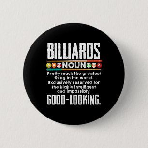 Billiards Definition - Funny Billiard 8 Ball Pool 6 Cm Round Badge