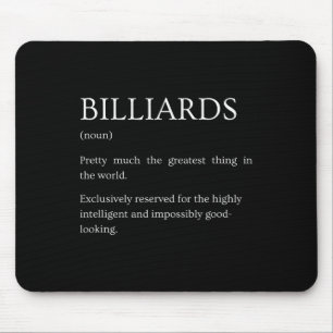 Billiards Definition - Funny Sarcastic Billiards E Mouse Mat