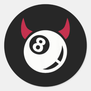 Billiards Devil Classic Round Sticker
