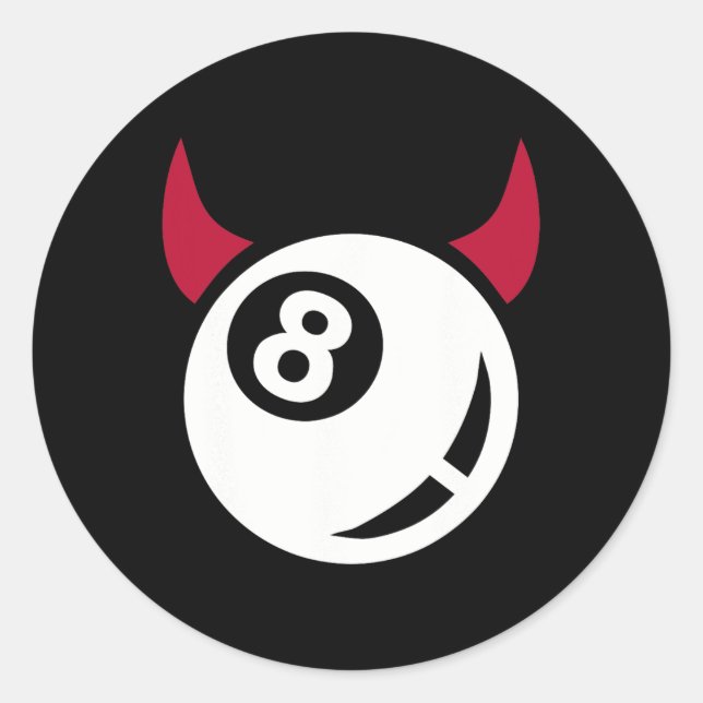 Billiards Devil  Classic Round Sticker (Front)