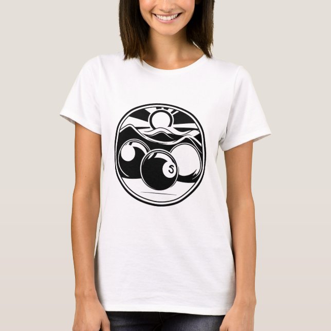 Billiards Drawing Pool Player  T-Shirt (Front)