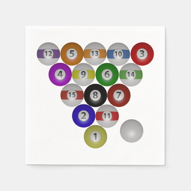 Billiards Eight Ball Rack Napkin (Front)