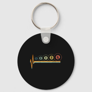 Billiards Eight Vintage Retro Key Ring