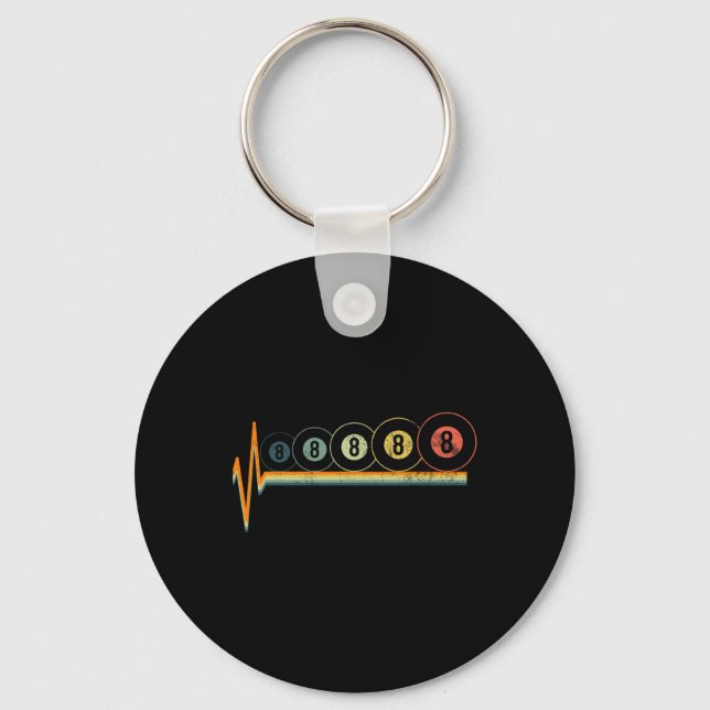 Billiards Eight Vintage Retro  Key Ring (Front)