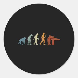 Billiards Evolution Billiard Player Retro Vintage  Classic Round Sticker
