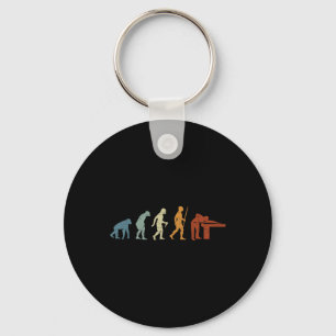 Billiards Evolution Billiard Player Retro Vintage Key Ring