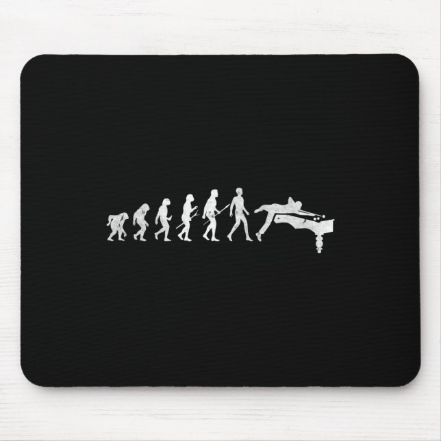 Billiards Evolution Of Human Snooker Pool Cue Stic Mouse Mat (Front)