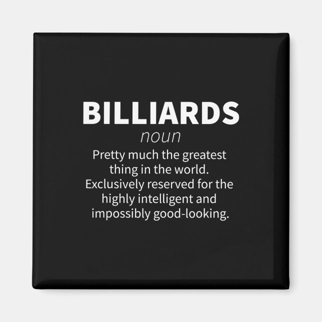 Billiards Funny Definition Pool Snooker Player Gif Magnet (Front)