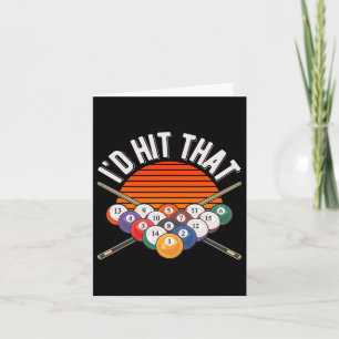 Billiards Funny Id Hit That Pool Player Retro Vint Card