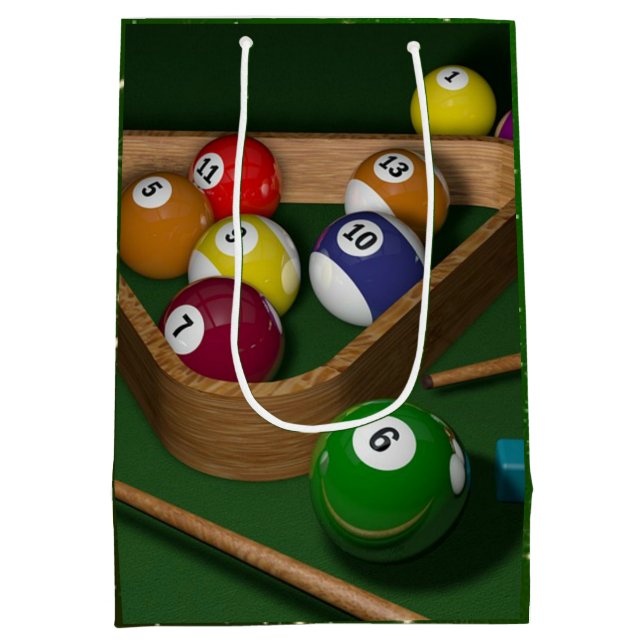 Billiards game medium gift bag (Back)