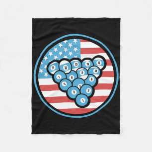 Billiards Gifts For Men & Women American Flag Fleece Blanket