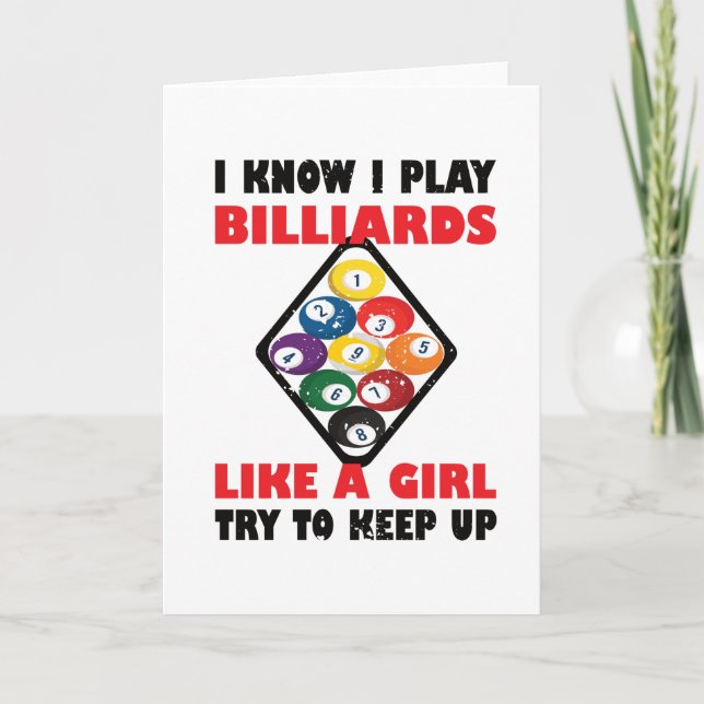 Billiards Gifts For Women Pool Player Billiards Card (Front)