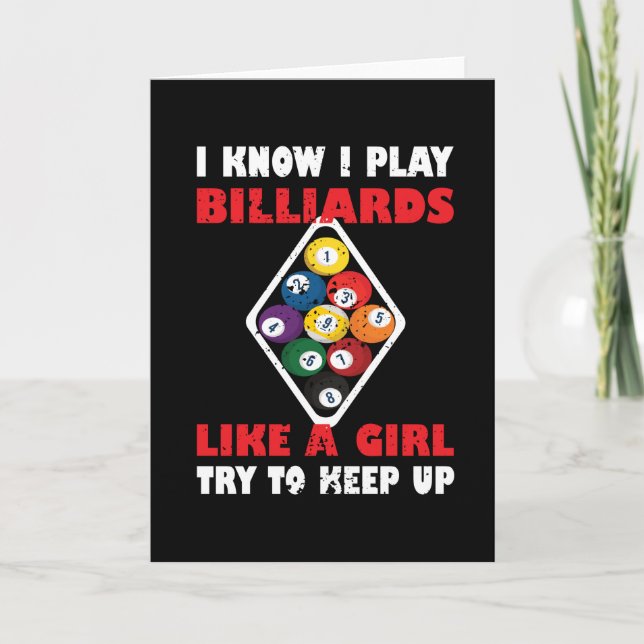 Billiards Gifts For Women Pool Player Billiards Card (Front)