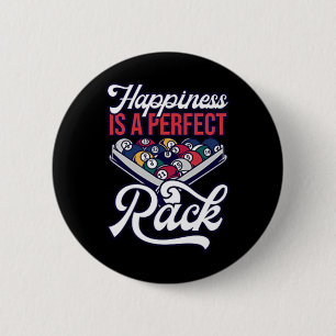 Billiards Happiness Perfect Rack Pool Minimalist  6 Cm Round Badge