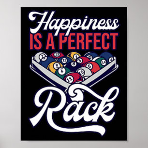 Billiards Happiness Perfect Rack Pool Minimalist Poster
