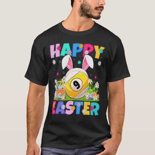 Billiards   Happy Easter Bunny Billiards Easter Su T-Shirt (Front)