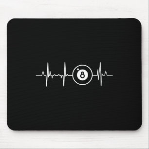Billiards Heartbeat 8 Ball Heartline Pool Billard Mouse Mat