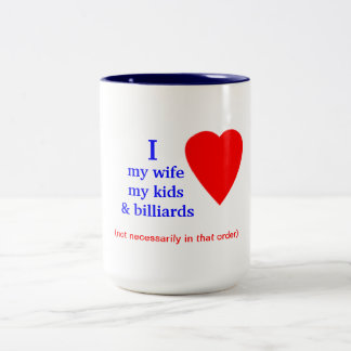 Billiards I Heart My Wife Two-Tone Coffee Mug
