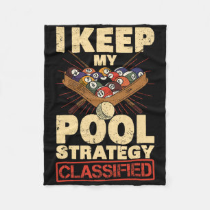 Billiards I Keep My Pool Strategy Clified Retro 8 Fleece Blanket