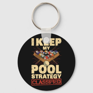 Billiards I Keep My Pool Strategy Clified Retro 8  Key Ring